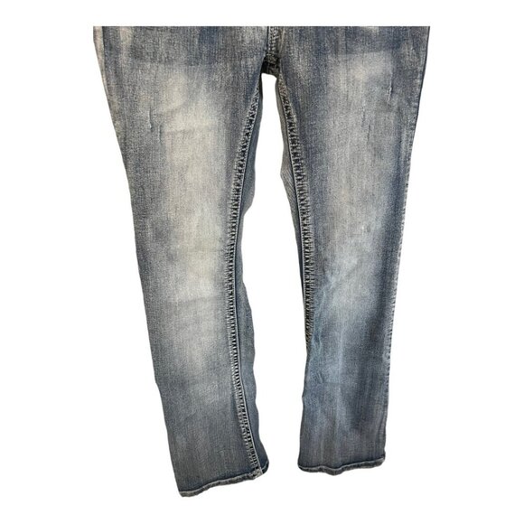 Indigo Blue Womens Maternity Jeans~Sz Small~Blue Distressed Secret Belly L14 38 - Picture 5 of 9